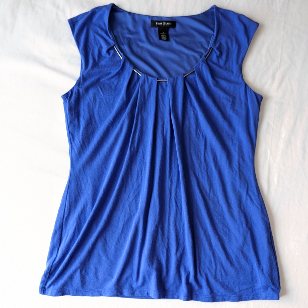 White House Black Market Blue Sleeveless Blouse